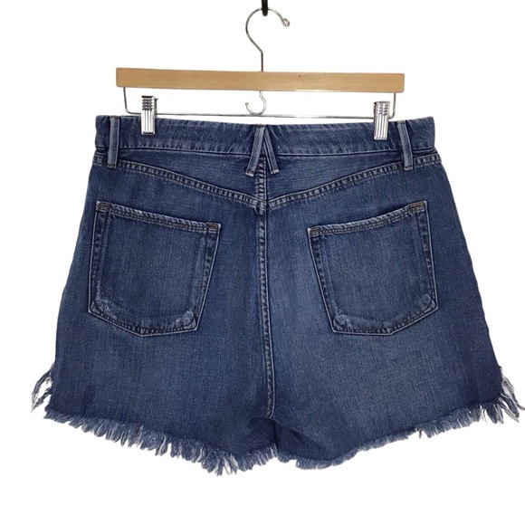 Good American High Waisted Distressed Boyfriend Jean Shorts Size 10-30 - Picture 3 of 6